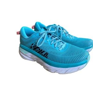 HOKA Bondi 7 Women’s Running Shoes Teal Size 8